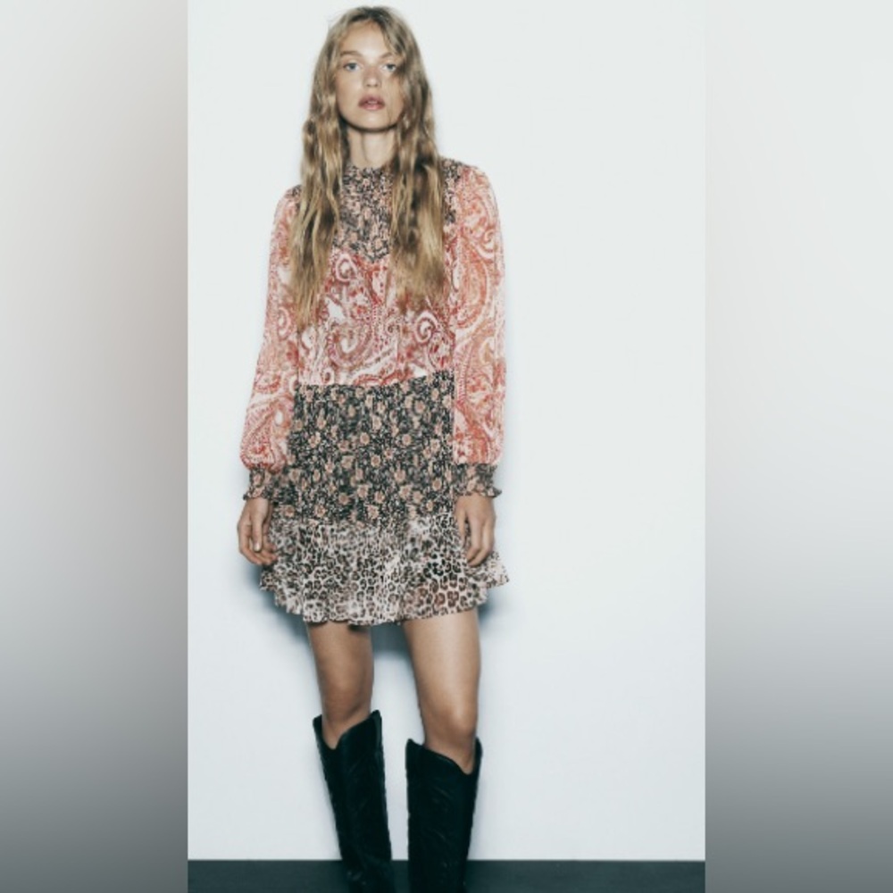 Multi pattern dress